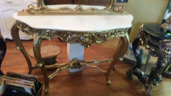 Mirror Console Table in Louis XV Rococo Style, Venetian For Sale