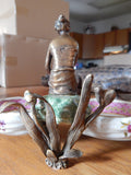 Sevres Porcelain - Pink Bowls French w/ Gilt Bronze Ormolu Lady