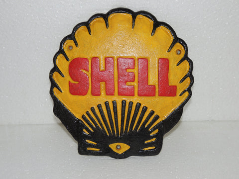 Cast Iron Sign - Sea Shell "SHELL Motor Oil Gasoline"