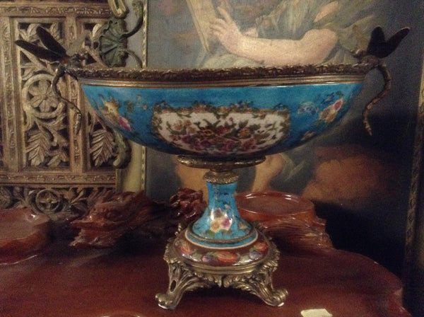 A Sèvres porcelain 'bleu profond semis de fleur de lys tea cup and saucer,  dated january 1816