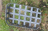 Metal Tin - Small Galvanized Metal Rectangular Basket with Handles
