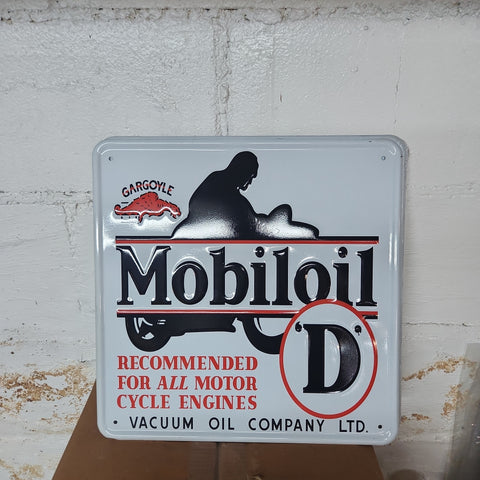 Mobiloil D Automotive Advertising Sign