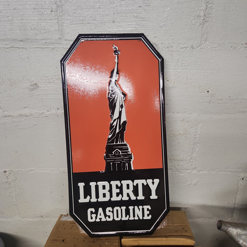 Liberty gasoline automotive advertising sign