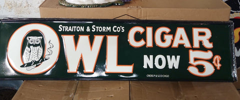 Owl cigar advertising sign