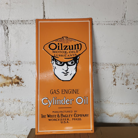 Oilzum cylinder automotive advertising sign