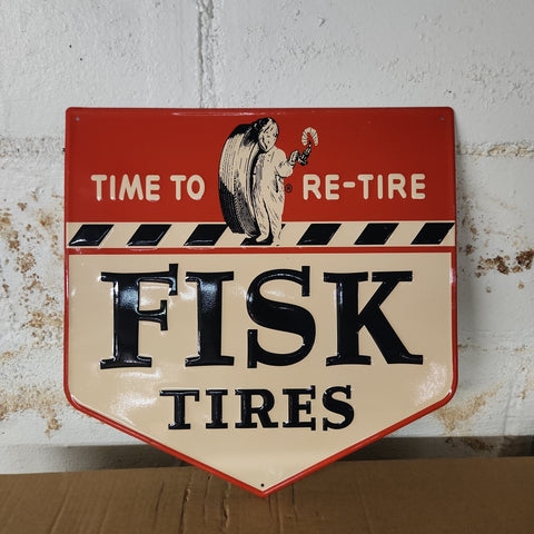 Fisk tires automotive advertising sign