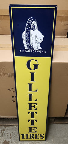 Gillette tires automotive advertising sign