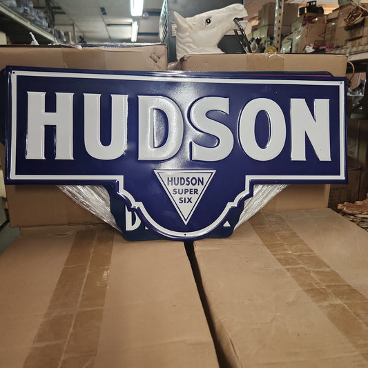 Hudson super six automotive advertising sign