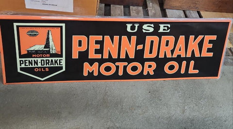Penn-drake motor oil automotive advertising sign