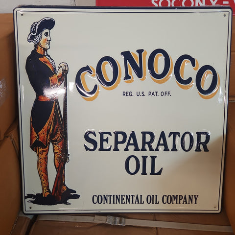 Conoco separator oil automotive advertising sign