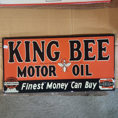 King Bee motor oil automotive advertising sign