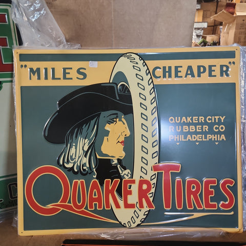Quaker tires automotive advertising sign