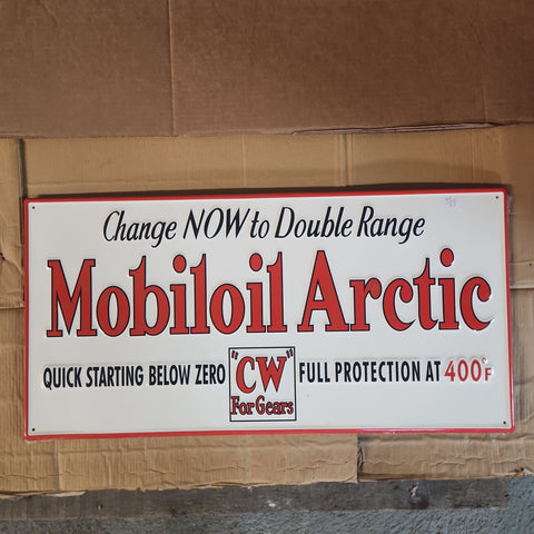 Mobiloil arctic automotive advertising sign