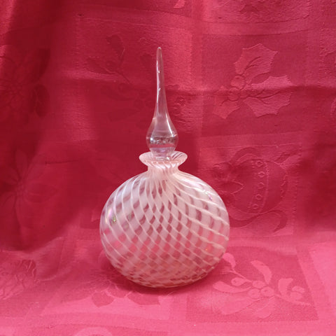 Glass Bottle - Pink Perfume Bottle with Stopper