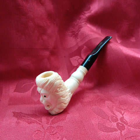 Hand-carved Bone lion pipe