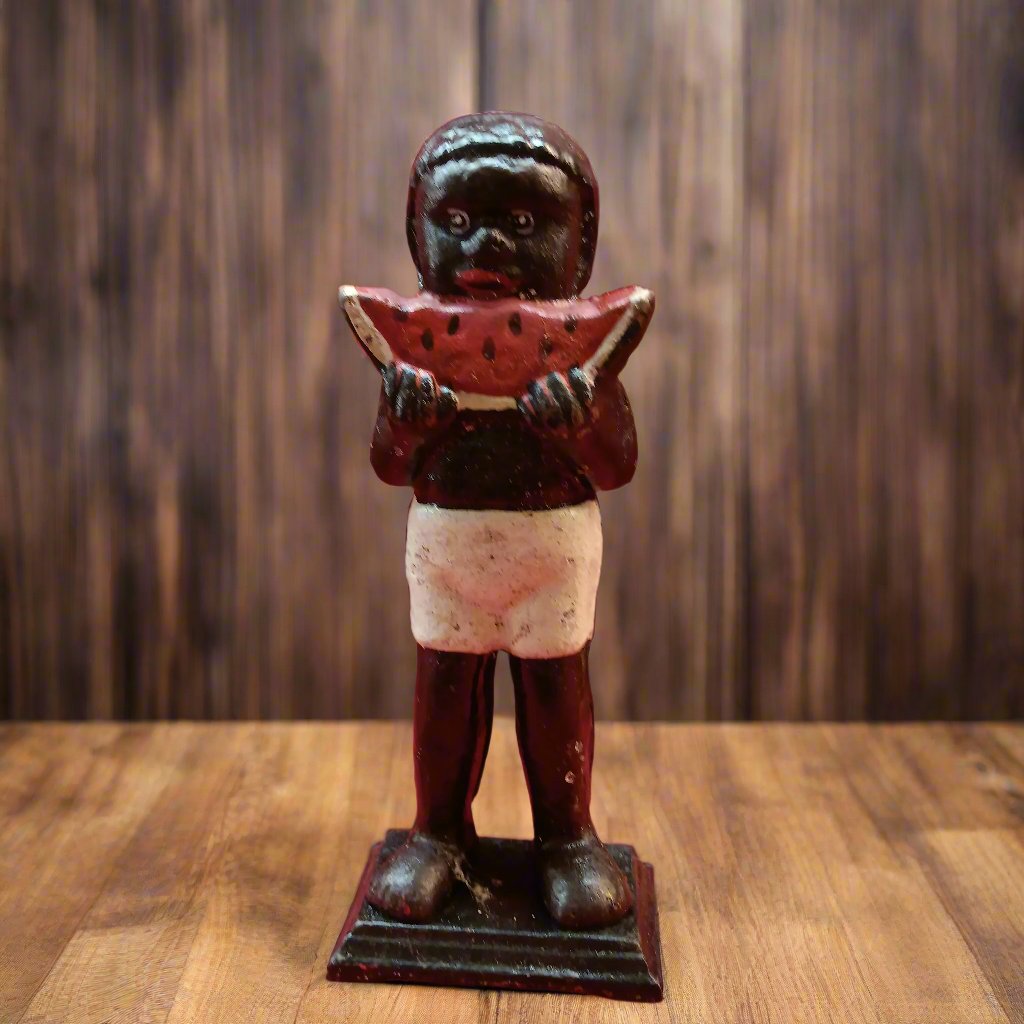 Americana Cast Iron Bank - Americana Boy Eating Watermelon