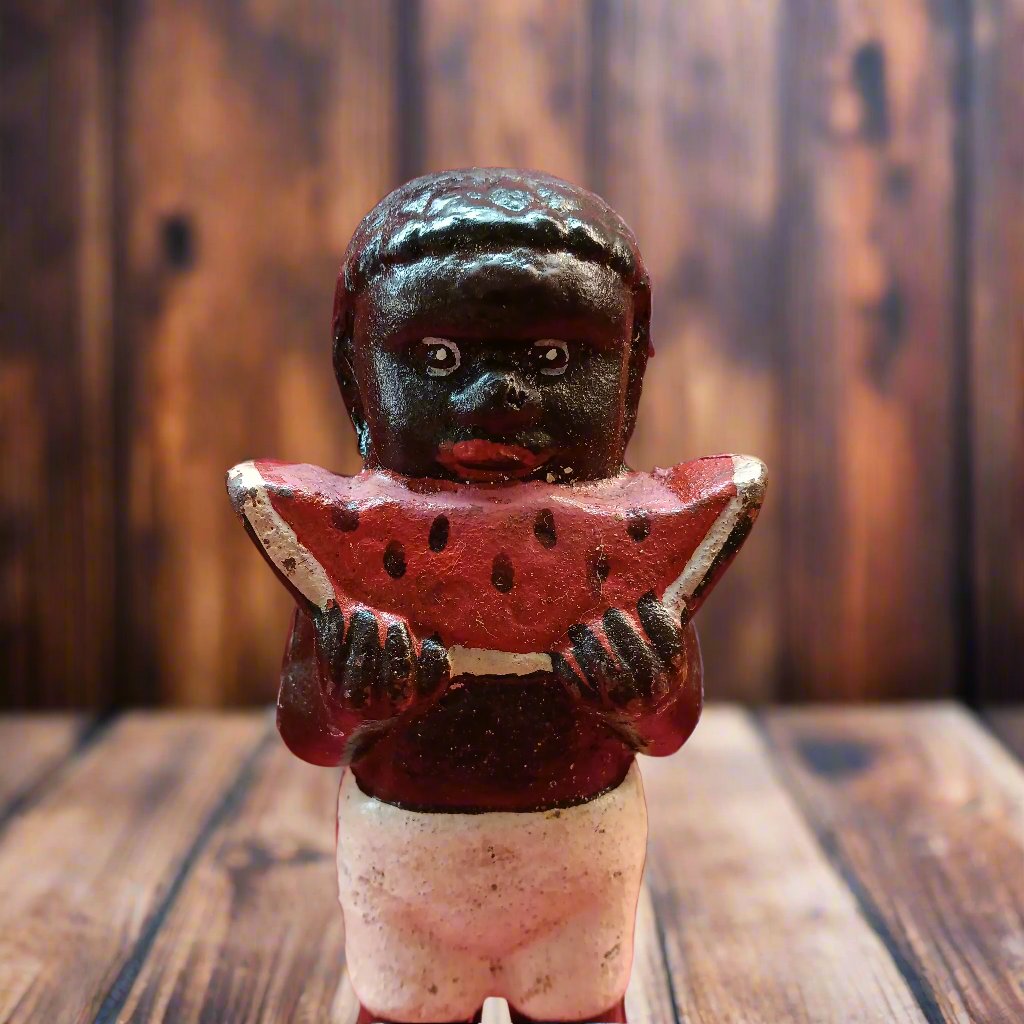 Americana Cast Iron Bank - Americana Boy Eating Watermelon