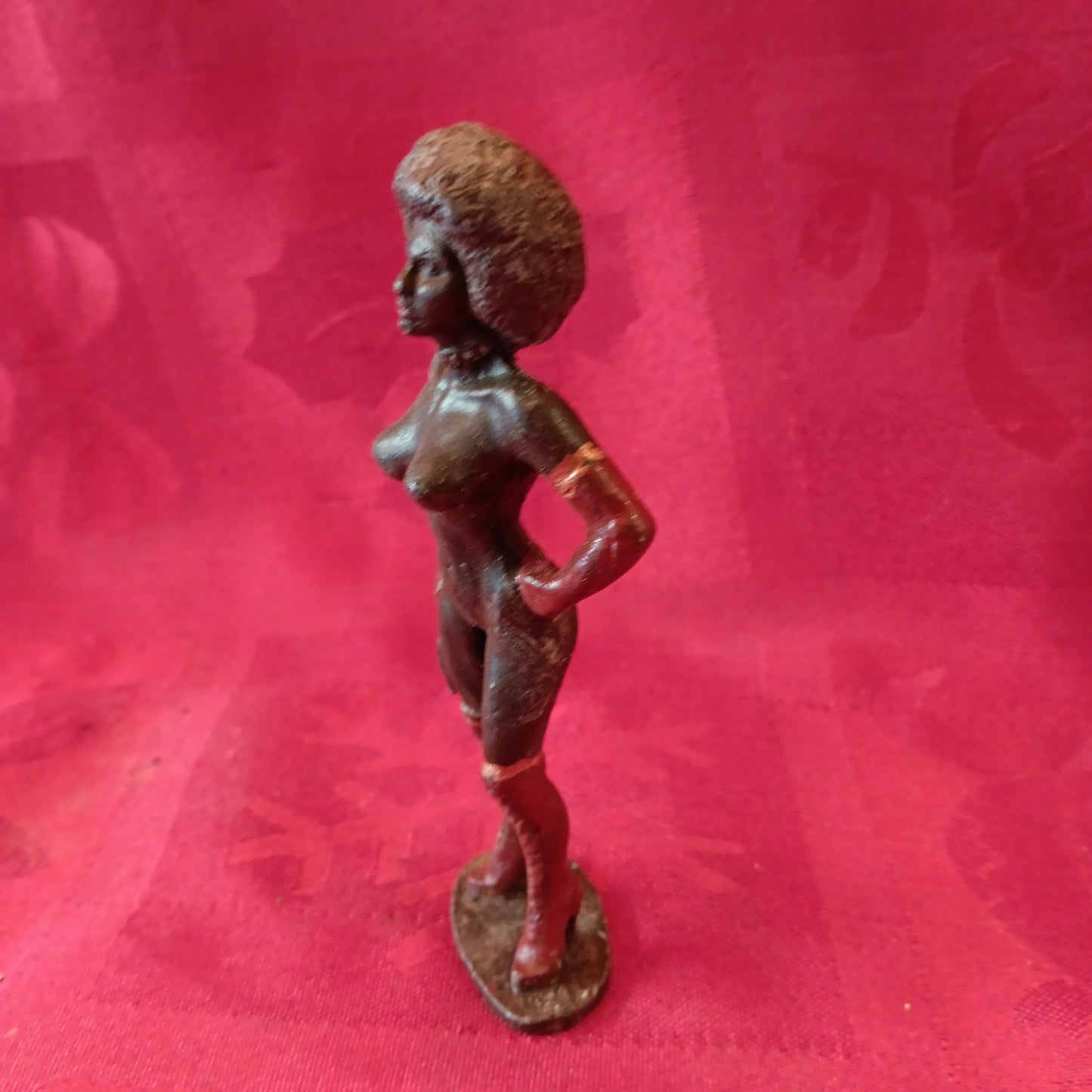 Lead Erotic Black Americana Afro Woman with Mini Whip