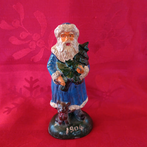 Lead Blue Santa Claus 1904