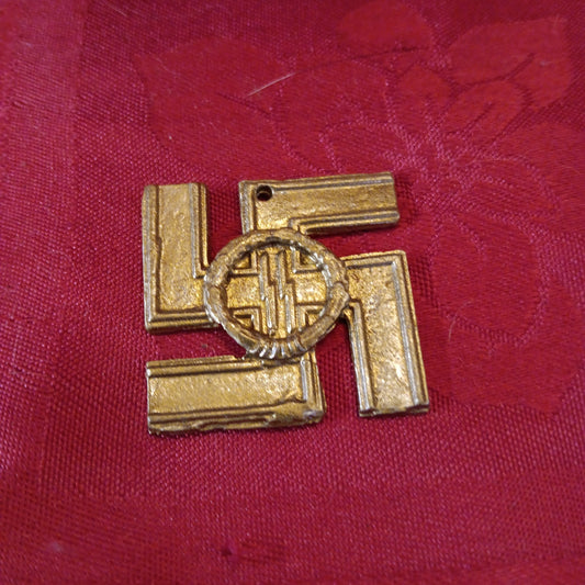 Lead WWII Natzi Swastika Pin / Pendant Badge