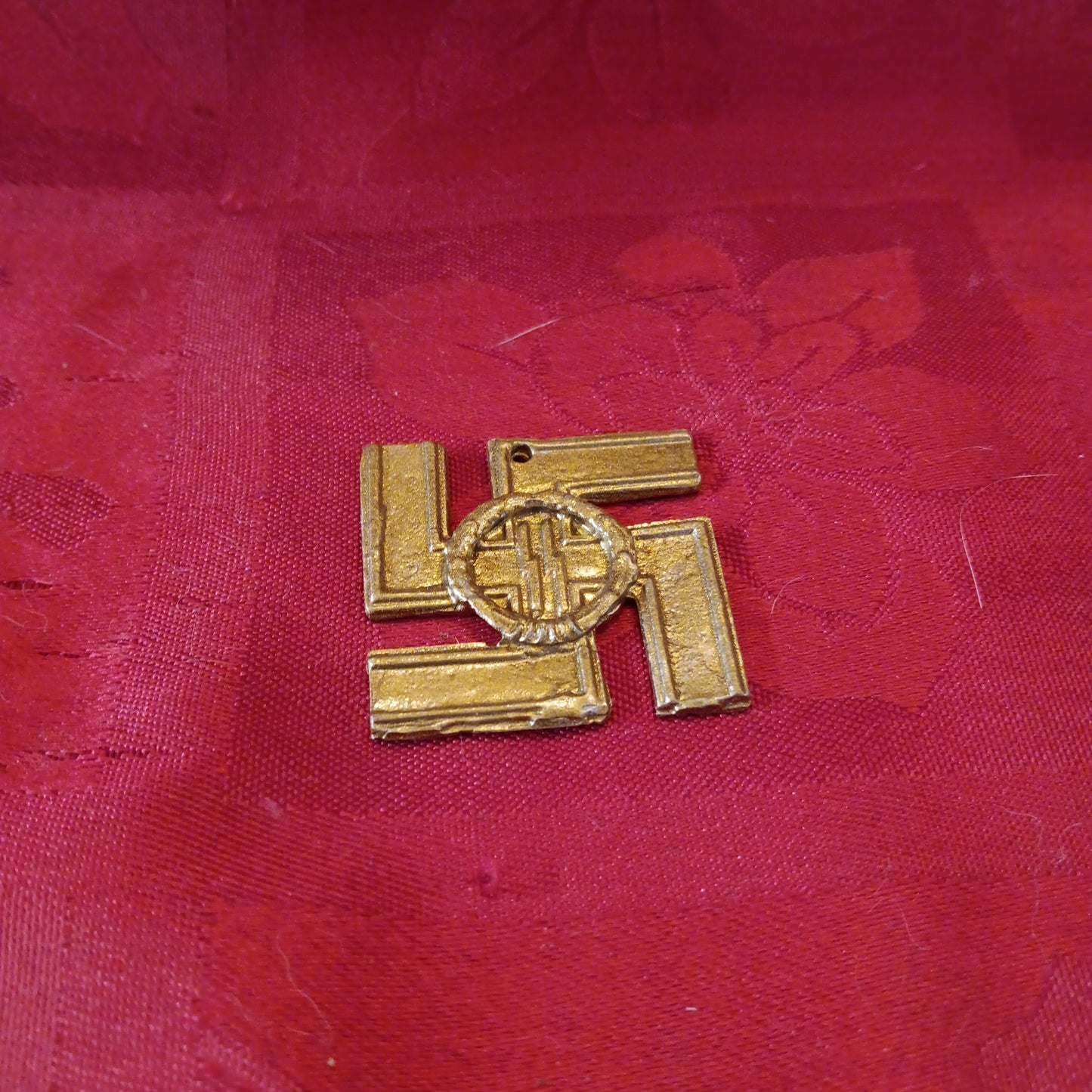 Lead WWII Natzi Swastika Pin / Pendant Badge