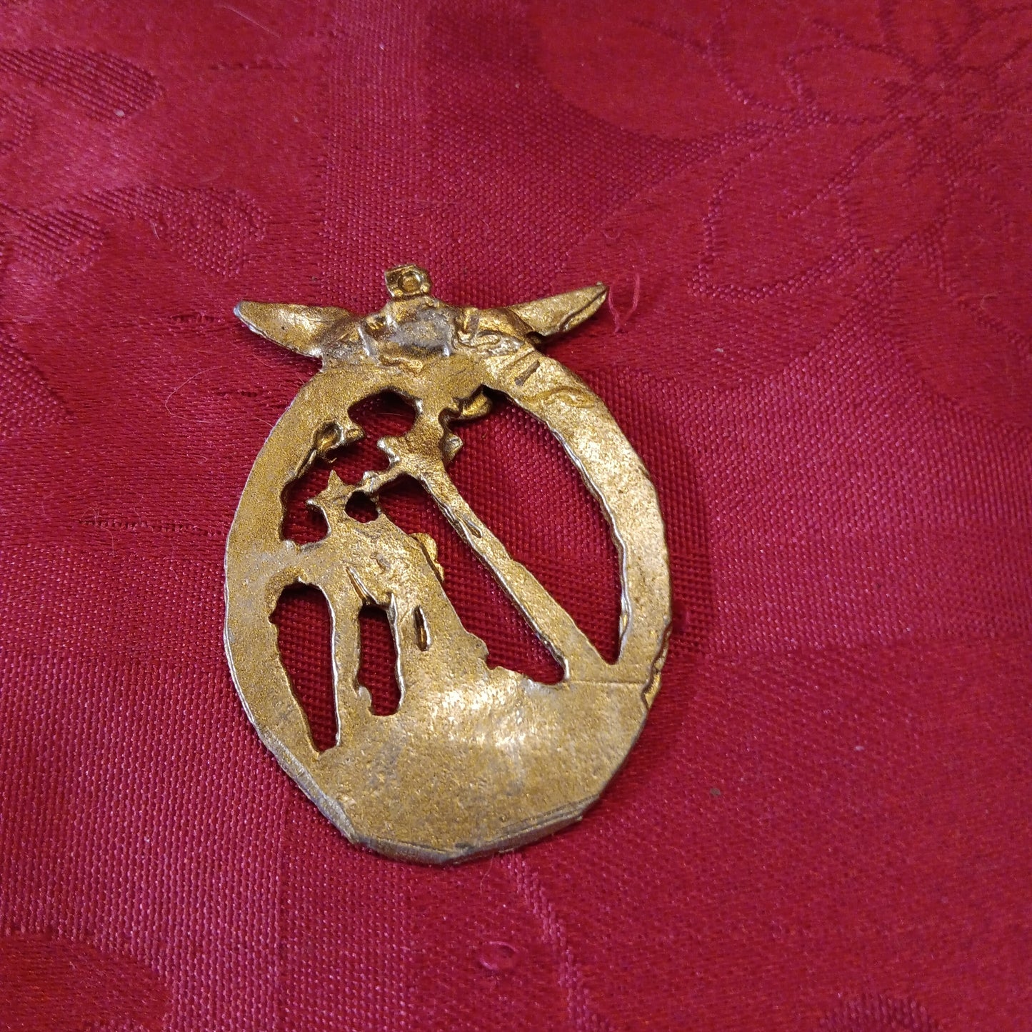 Lead WWII Natzi Eagle Swastika Pendant Badge