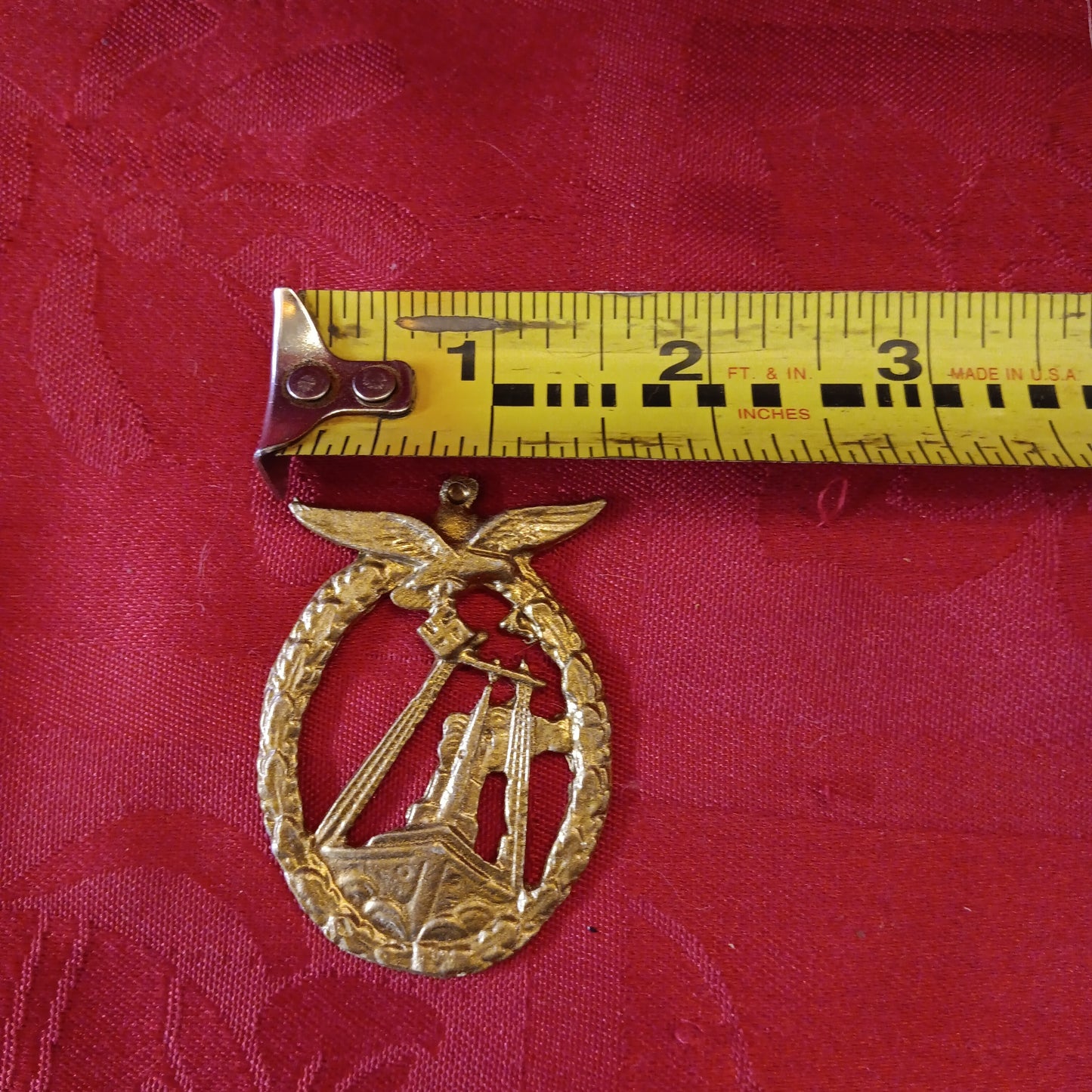 Lead WWII Natzi Eagle Swastika Pendant Badge