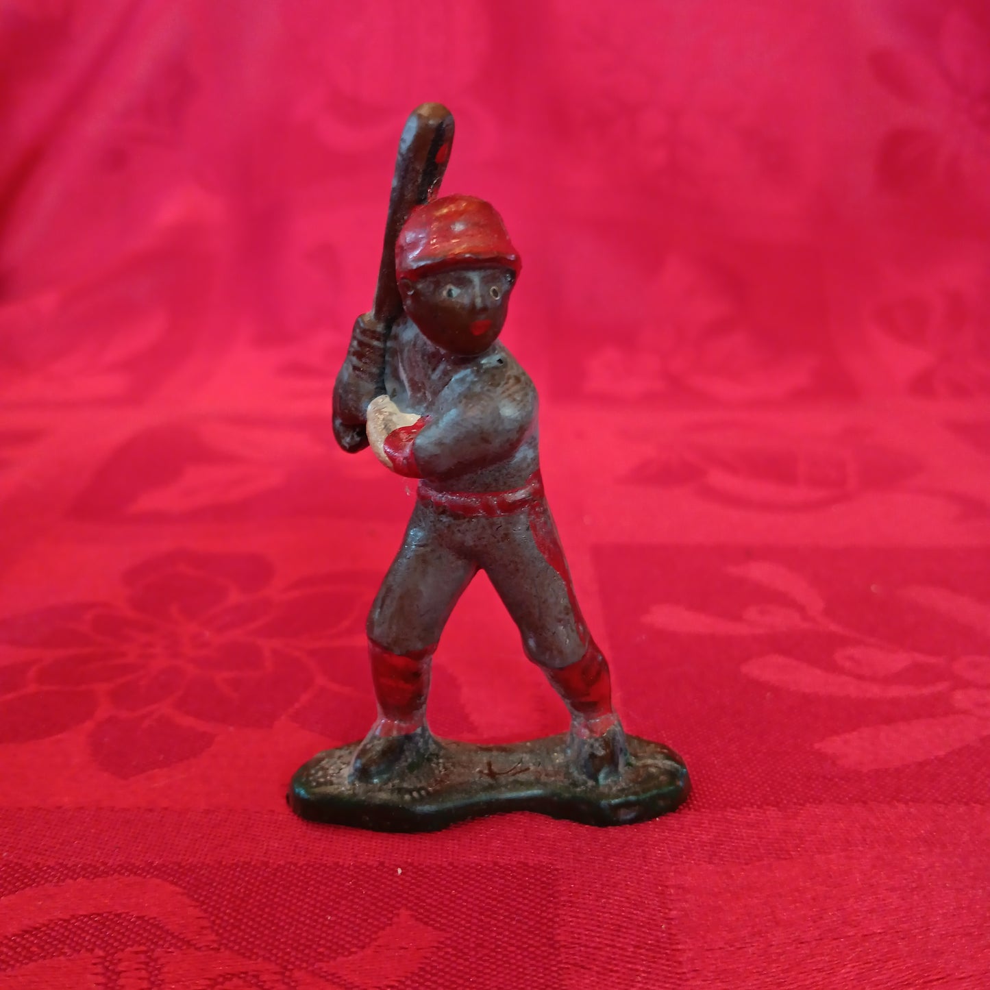 Lead Black Americana Md Red Baseball Player Batter