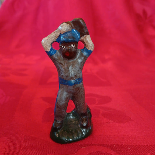 Lead Black Americana Md Blue Baseball Player Baseman Catching Ball