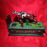 Show Jumper Horse Jockey Cast Iron Mechanical Coin Bank