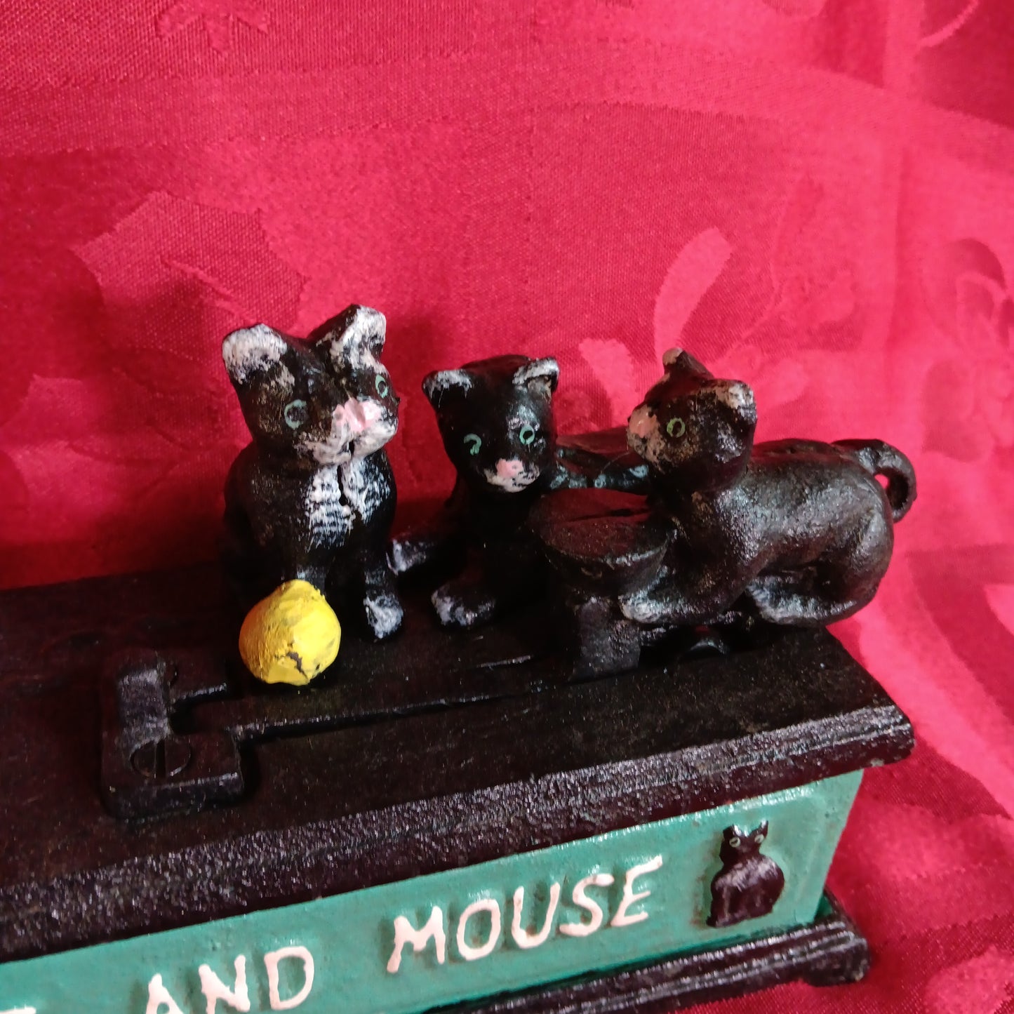 Cat and Mouse Cast Iron Mechanical Coin Bank