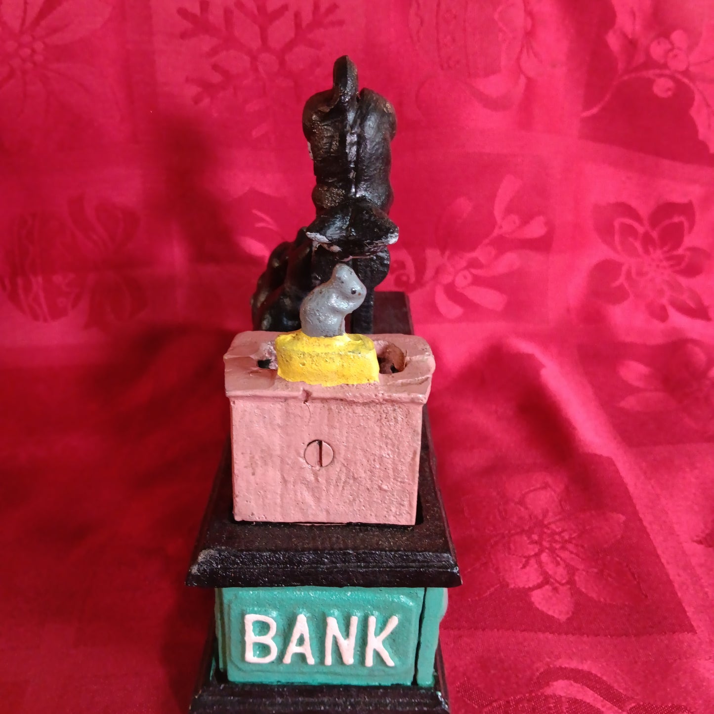 Cat and Mouse Cast Iron Mechanical Coin Bank