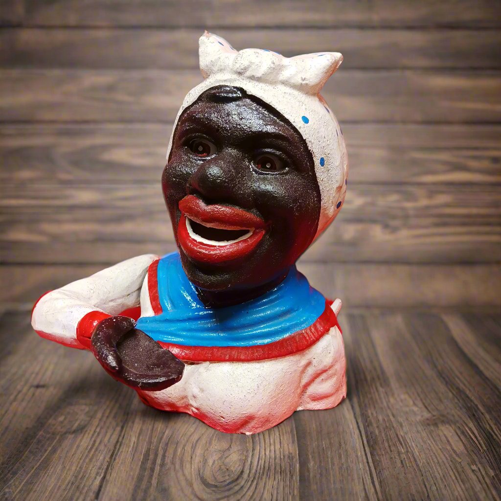 Cast Iron Mechanical Bank - Aunt Jemima Red, White, Blue