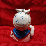 Cast Iron Mechanical Bank - Red, White, Blue Maid
