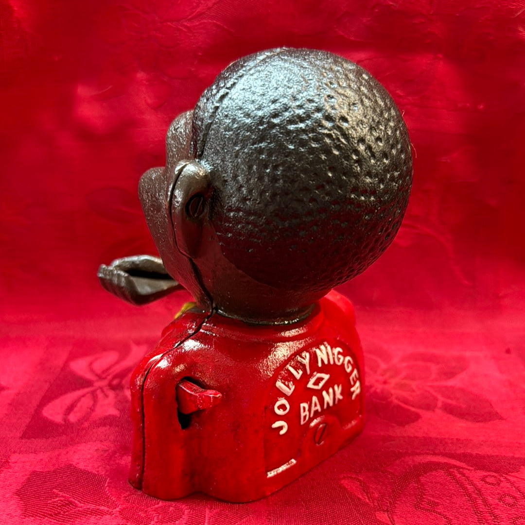 Cast Iron Mechanism Bank - Small Jolly  Red