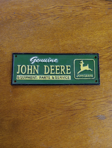 Genuine John Deere Tractor Cast Iron Sign
