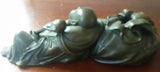 Bronze Figurine - Leaning Hotei God Of Wealth