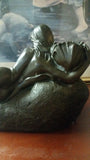 Bronze Candle Holder - Nude Lady on Rock