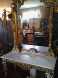 Louis XV Mirror - Console Marble Top Cherubs Playing Musical Instruments Dance