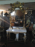 Louis XV Mirror - Console Marble Top Cherubs Playing Musical Instruments Dance