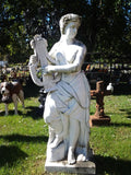 Marble Statue - Lady Play Harp Statue