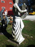 Marble Statue - Lady Play Harp Statue