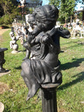 Cast Iron Statue - Pair of Instrumental Child
