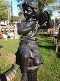 Cast Iron Statue - Pair of Musician Child