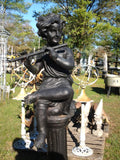 Cast Iron Statue - Pair of Musician Child