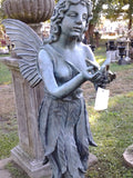 Cast Iron Statue - Pair of Green Pixie Fairy