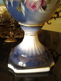 Porcelain - Blue Pitcher Vase w/ Flower Hand Painted