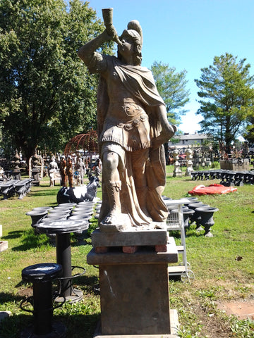 Stone Statue - Pair Life Size Roman Soldier