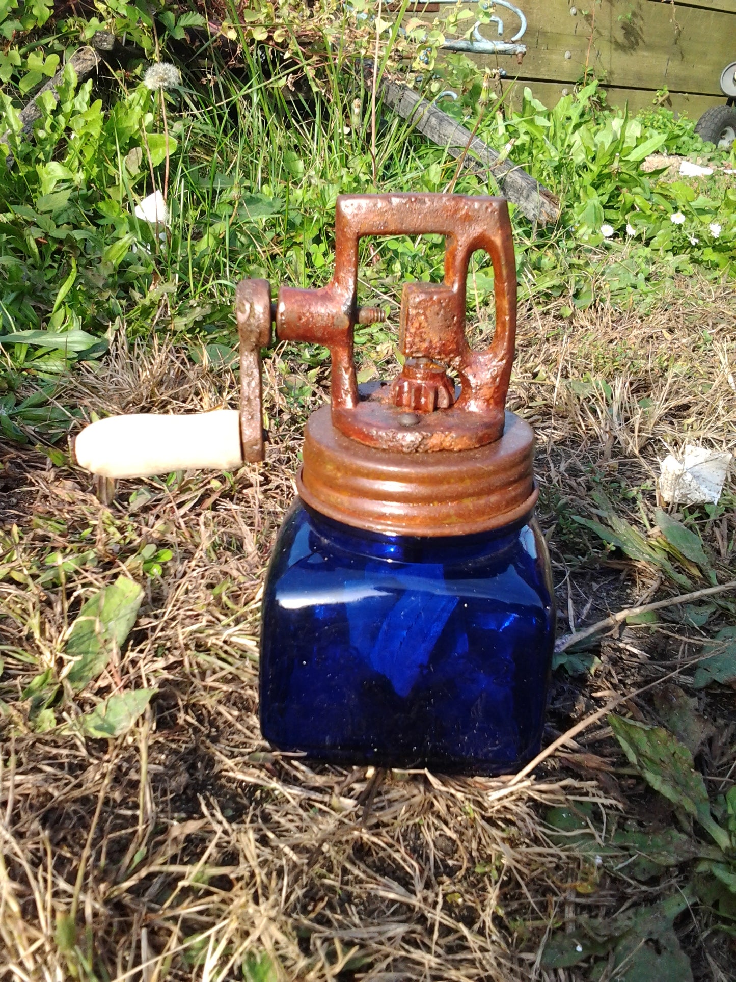 Butter Churn - Dazey Cobalt Blue Butter Churn 5 Piece Set-Jantiques LLC.