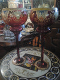 Moser Glass - 3 Piece Set Cranberry Red w/ Gilded